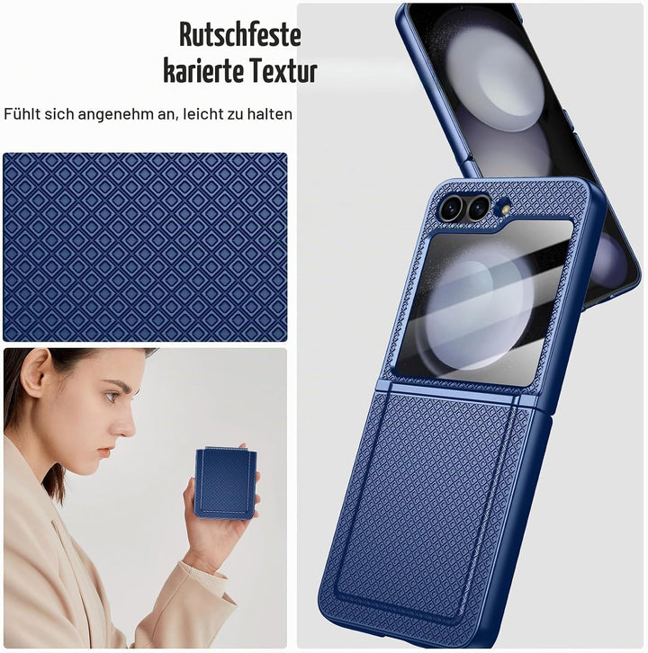 Doeshine für Samsung Galaxy Z Flip 5 Hülle für Mag-Safe mit Scharnierschutz &amp; Displayschutzfolie, Ru