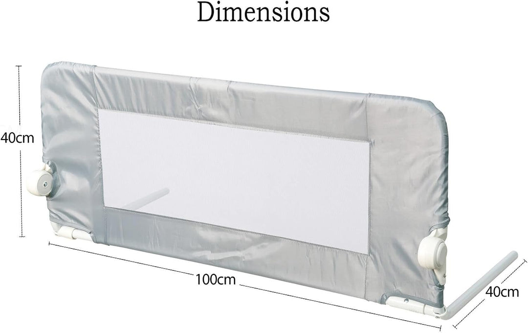 Safetots Deluxe Denim Bettgitter Grau, 100cm breit x 40cm hoch, Bettschutzgitter für Kleinkinder zur