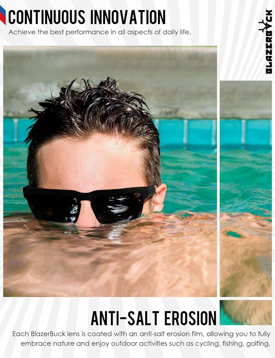 BlazerBuck Anti-salz Polarisierte Ersatzgläser für Oakley Flak Jacket XLJ Schwarz Polarisiert Glas,