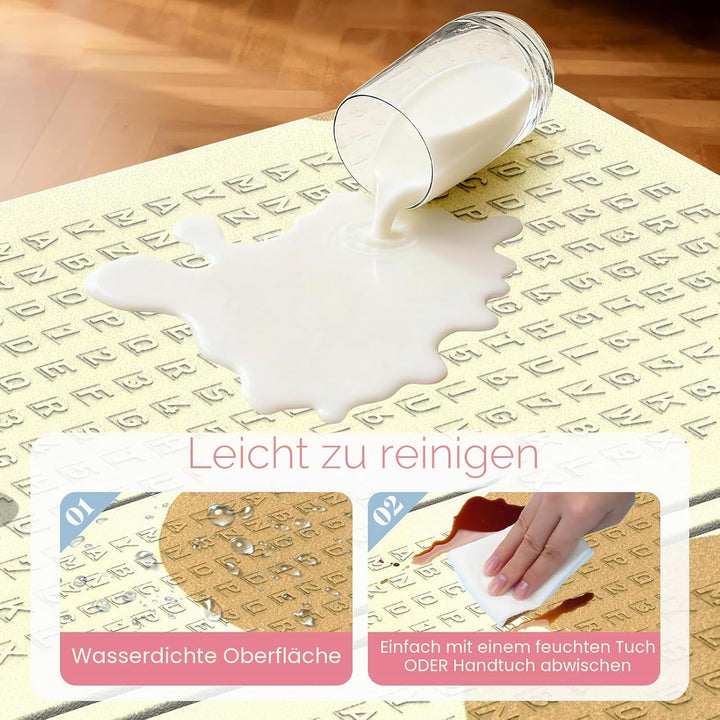 Krabbelmatte 180x120cm – Baby Spielmatte doppelseitig, Krabbeldecke aus XPE 1cm, faltbar, wasserdich