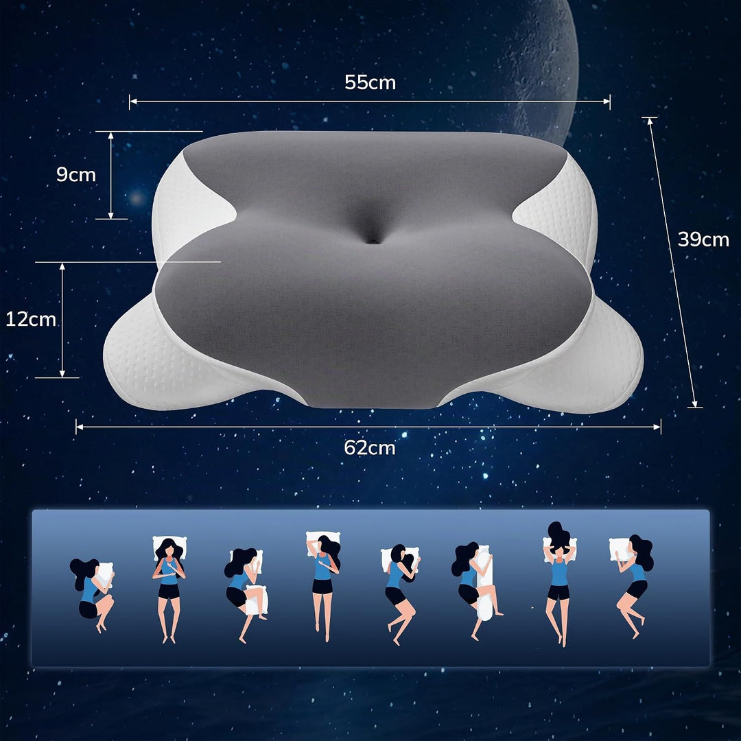Nackenkissen Kopfkissen, Memory Foam Kissen mit Abnehmbarer Bezug | Ergonomisches Kopfkissen mit Küh