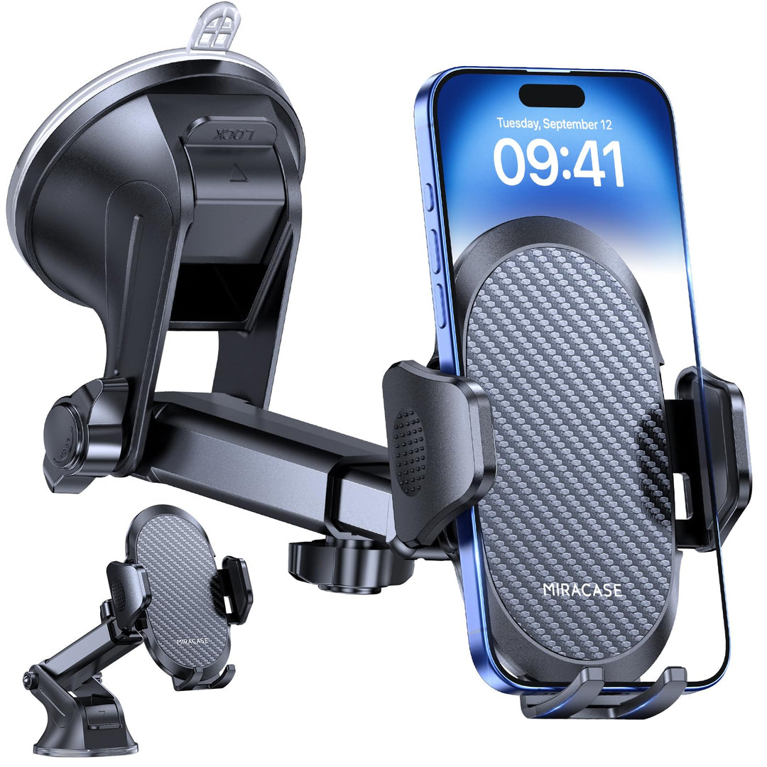 Miracase Handyhalterung Auto[Verbesserter Saugnapf] Handyhalter fürs Auto 360° Drehbar, Armaturenbre