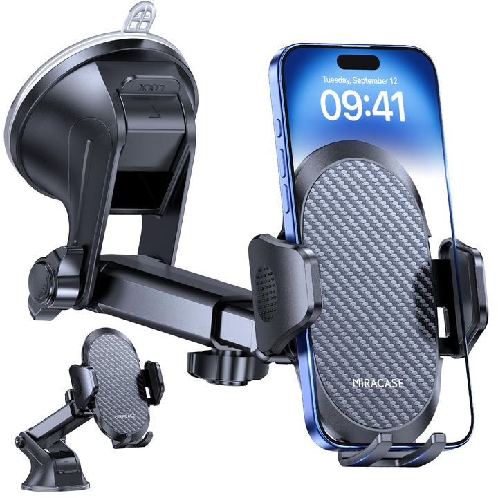 Miracase Handyhalterung Auto[Verbesserter Saugnapf] Handyhalter fürs Auto 360° Drehbar, Armaturenbre