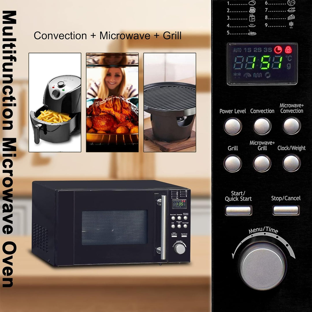 SMETA Mikrowelle Mit Grill und heissluft, 800W Microwellengerät, 20L Mikrowelle, Grillleistung 1200W