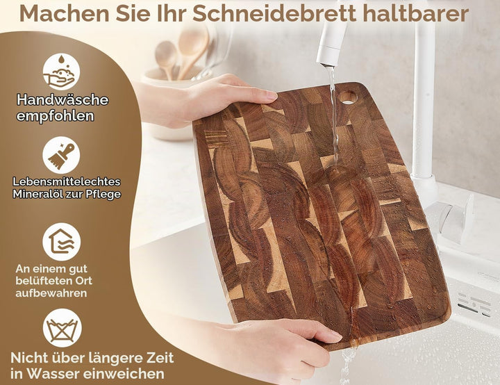 XINZUO Akazienholz Hirnholz-Schneidebrett 36 * 24 * 1,9cm Holzbrett Küche Hackbretter, Aufschnittbre