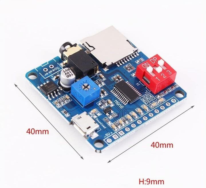 Sprachwiedergabe-Modul, MP3-Player UART I/O Trigger Verstärker Klasse D 5W Serial Port Control Playb