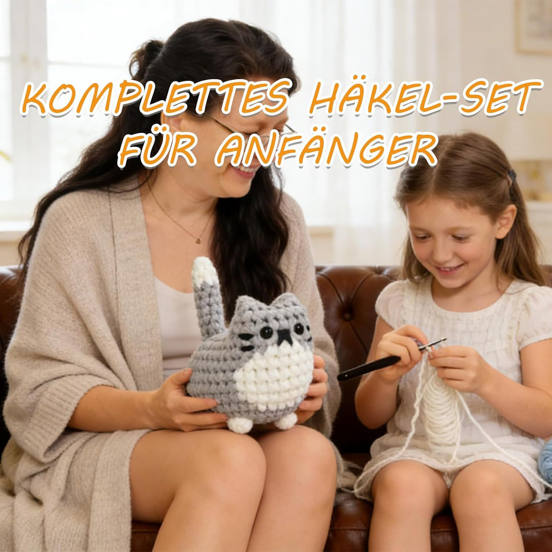 Hoypeyfiy Häkel-Set für Anfänger für Niedliche Tierfiguren, Komplettes Amigurumi-Set mit Videoanleit