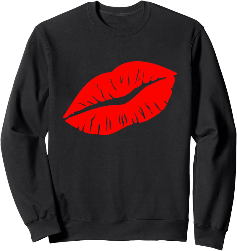 Rote Lippenstift-Kuss Sweatshirt