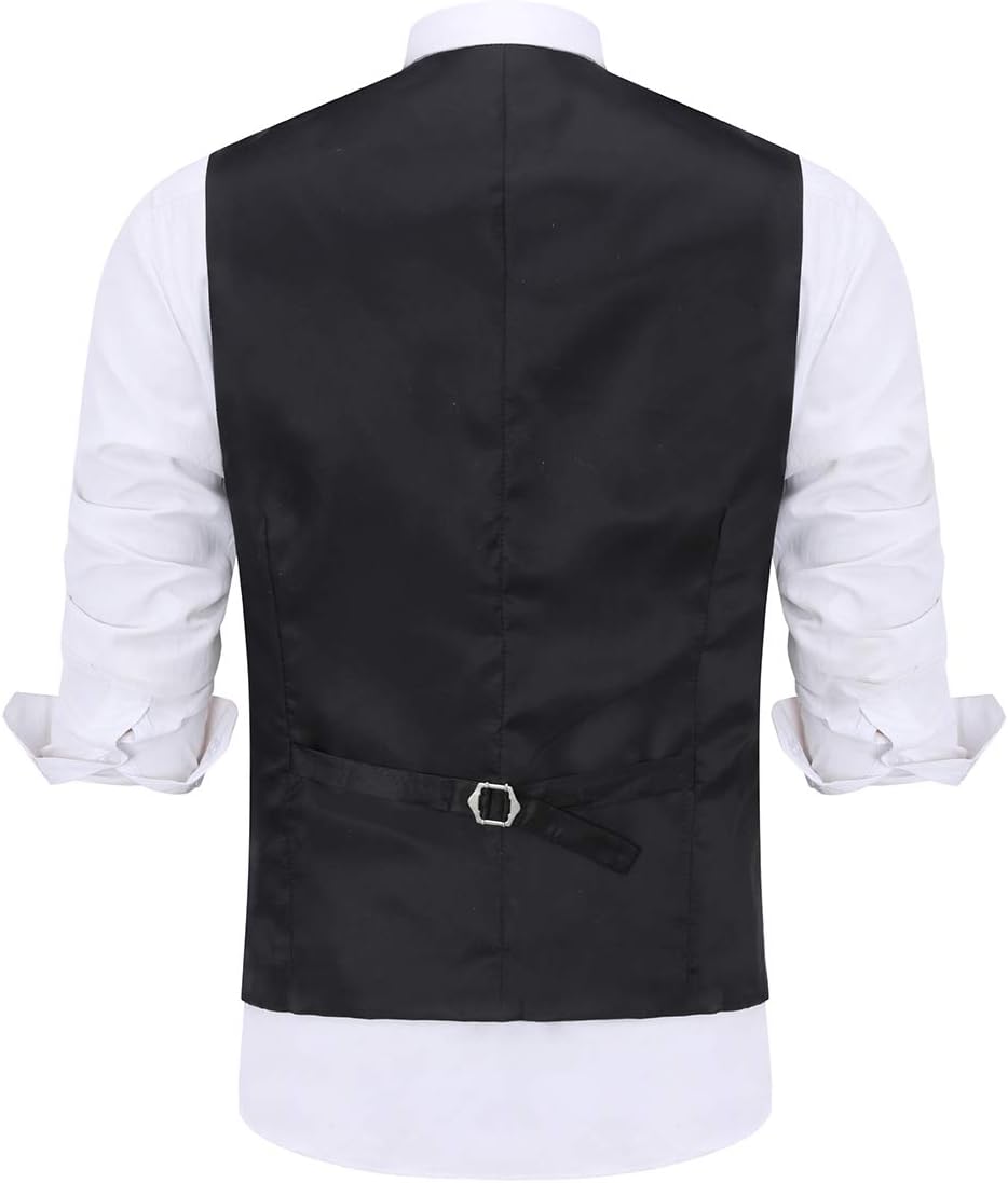 Allthemen Weste Herren Westen Gilet Jacquard Anzugweste für Hochzeit und Party M Blau, M Blau
