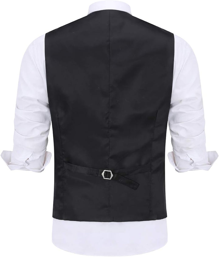 Allthemen Weste Herren Westen Gilet Jacquard Anzugweste für Hochzeit und Party M Blau, M Blau