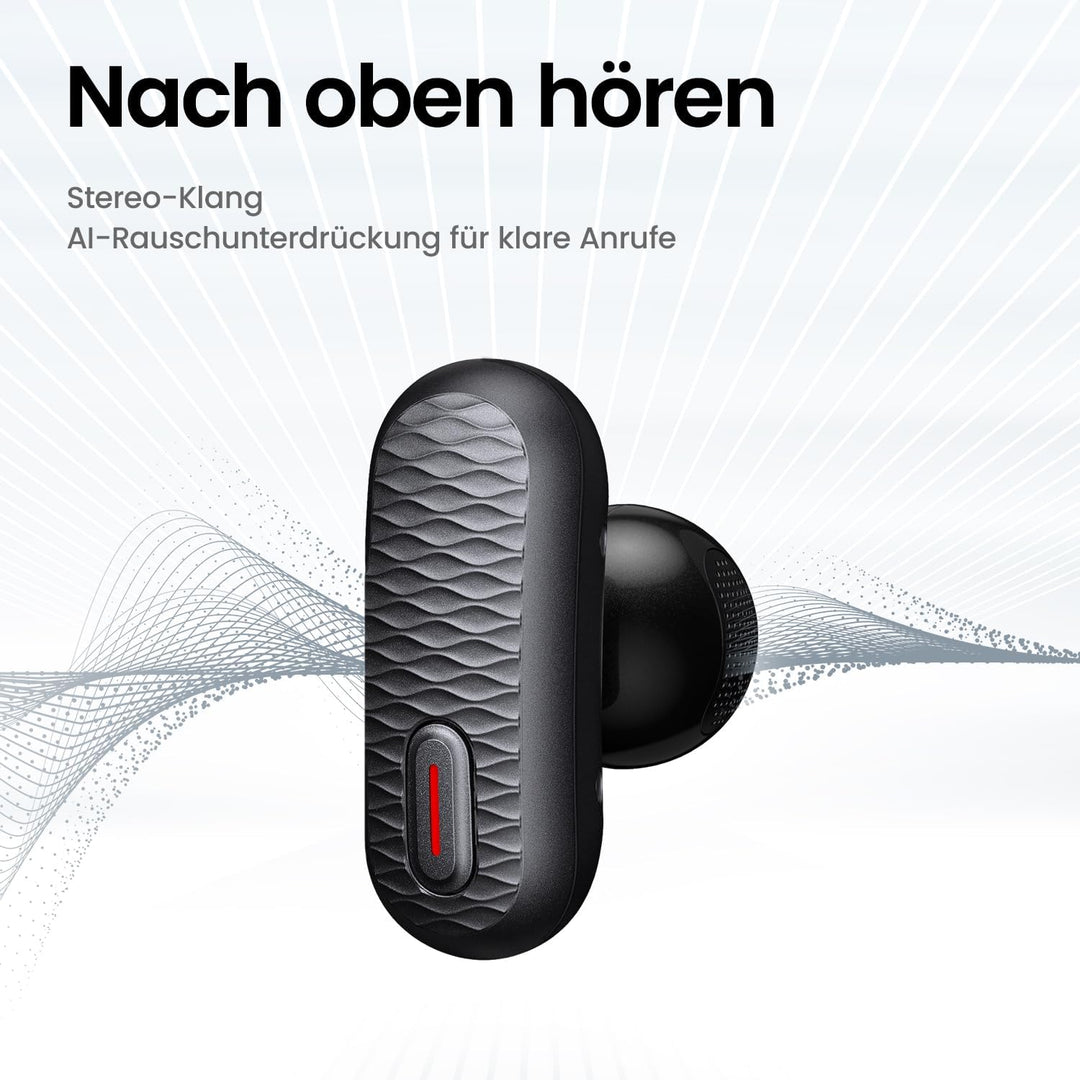 Amazfit Up Bluetooth Kopfhörer, Kabellose Open-Ear-Ohrhörer mit Touch-Steuerung, IPX4 Wasserfest & S