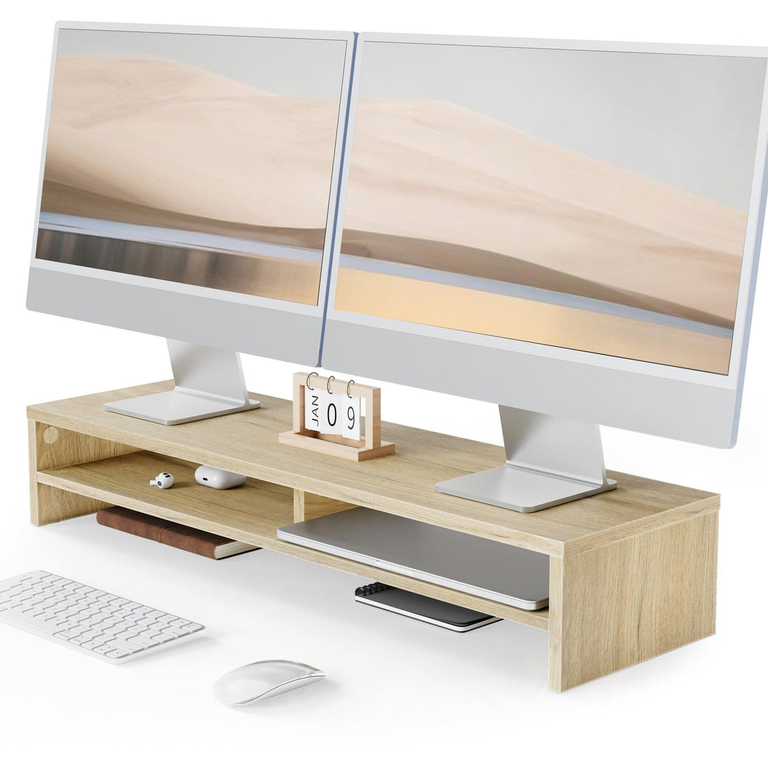 Fenge Dual Monitorständer Riser 2 Etagen Bildschirmständer für Computer PC Laptop Drucker TV, Schrei