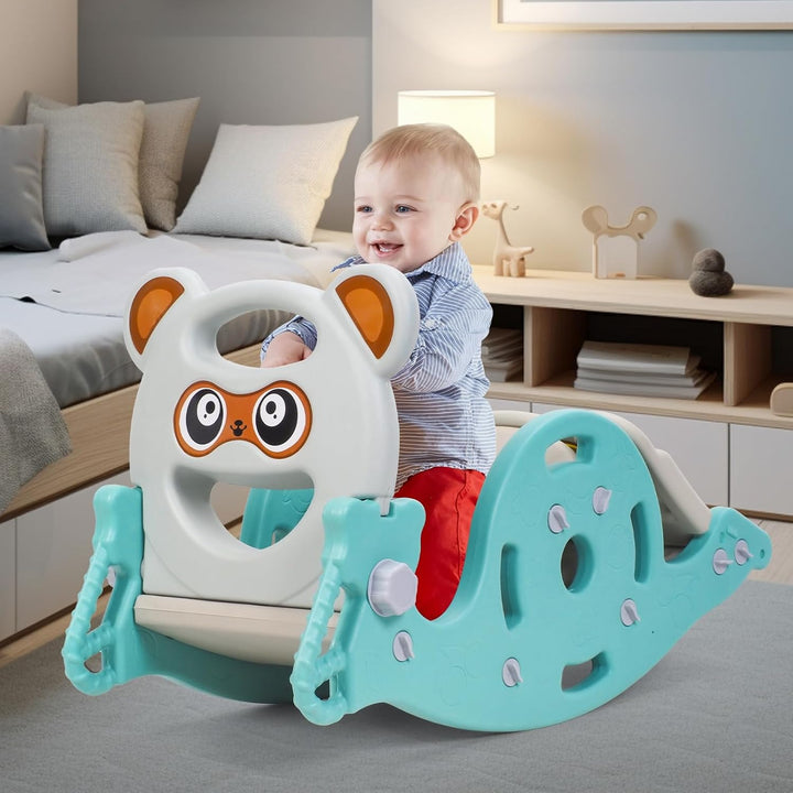 4-in-1 Kinder Wippe mit Rutsche & Basketballkorb – Multifunktions Spielzeug für Kinder 1-6 Jahre, In