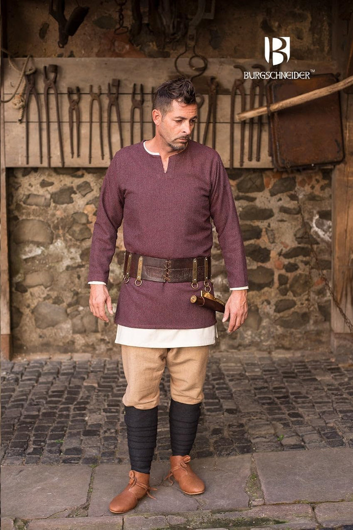 Burgschneider - Fischgrättunika Tyr Grau - Kleidung für Larp, Mittelalter, Cosplay und Fantasy Herri