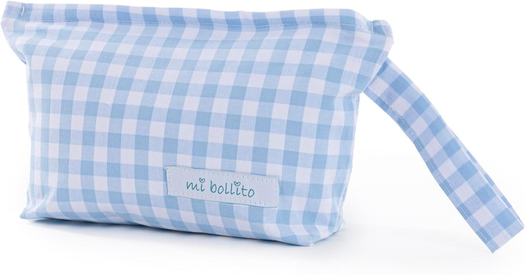 Mein gekochtes - Vichy Modellpaket, Blau 2, Pakket met wandel tas, verschoningsmatje en toilettas