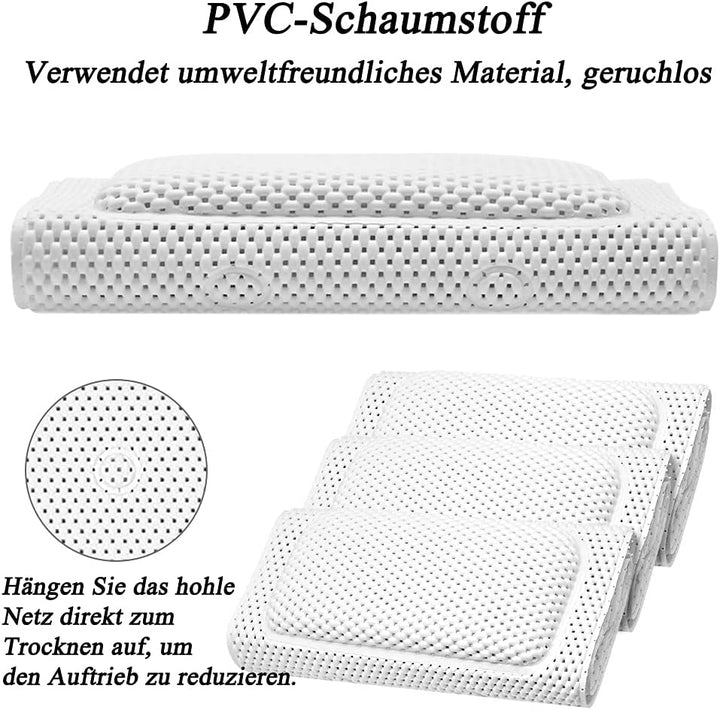 Ganzkörper Badewannenmatte mit Kissen, Ganzkörper Badematte Kissenmatte, 3D Air Mesh Schichten, für