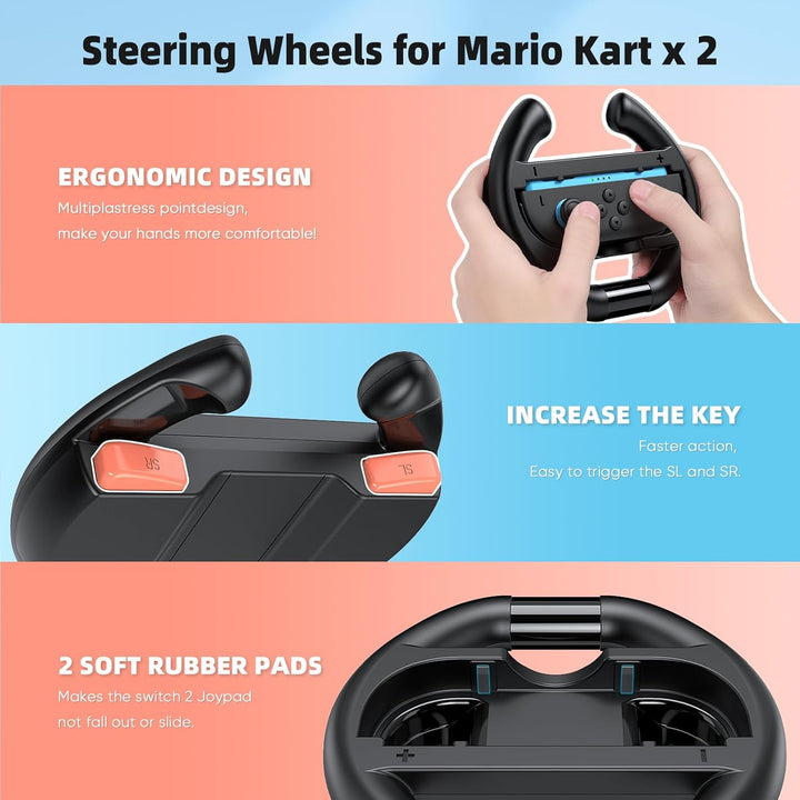 Switch 2 Zubehör, Bundle Tasche für Nintendo Switch 2 (2025), MENEEA 20-in-1-Set: Tragetasche, Contr