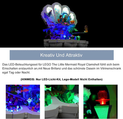 Led Licht Set für Lego 43225 Disney Princess Arielles königliche Muschel Set (Kein Lego), Dekoration