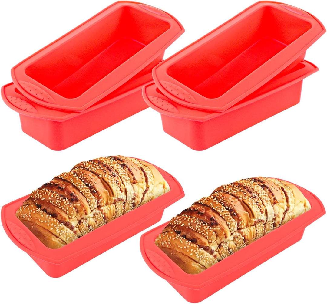 FWEEK 6 Stück Brotbackform Silikon Backformen, 27x13x6.5cm Kastenform Brot Silikon Backform, Antihaf