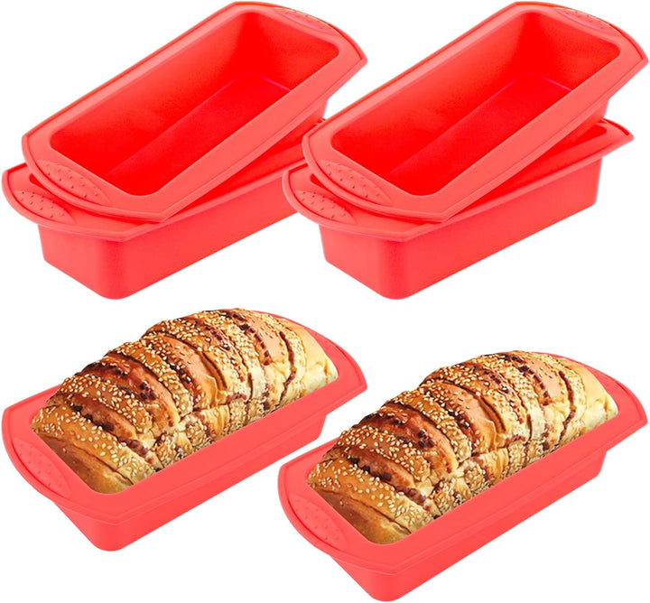 FWEEK 6 Stück Brotbackform Silikon Backformen, 27x13x6.5cm Kastenform Brot Silikon Backform, Antihaf
