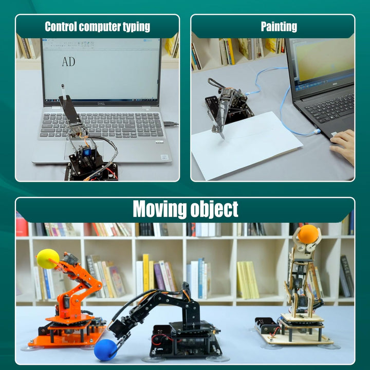 Adeept 5-DOF Roboterarm-Kit 5Achsen-Roboter, kompatibel mit Arduino IDE, programmierbar, DIY-Codieru