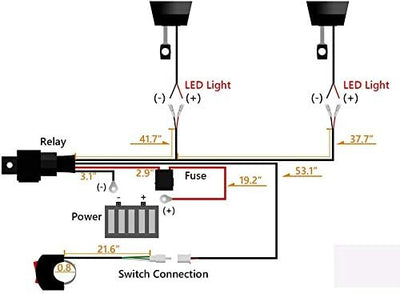WinPower Relais-Kit für Kabelbaum Schalter mit 2 Lampen Anschlüssen für Motorrad Lichter fahren/Zusä