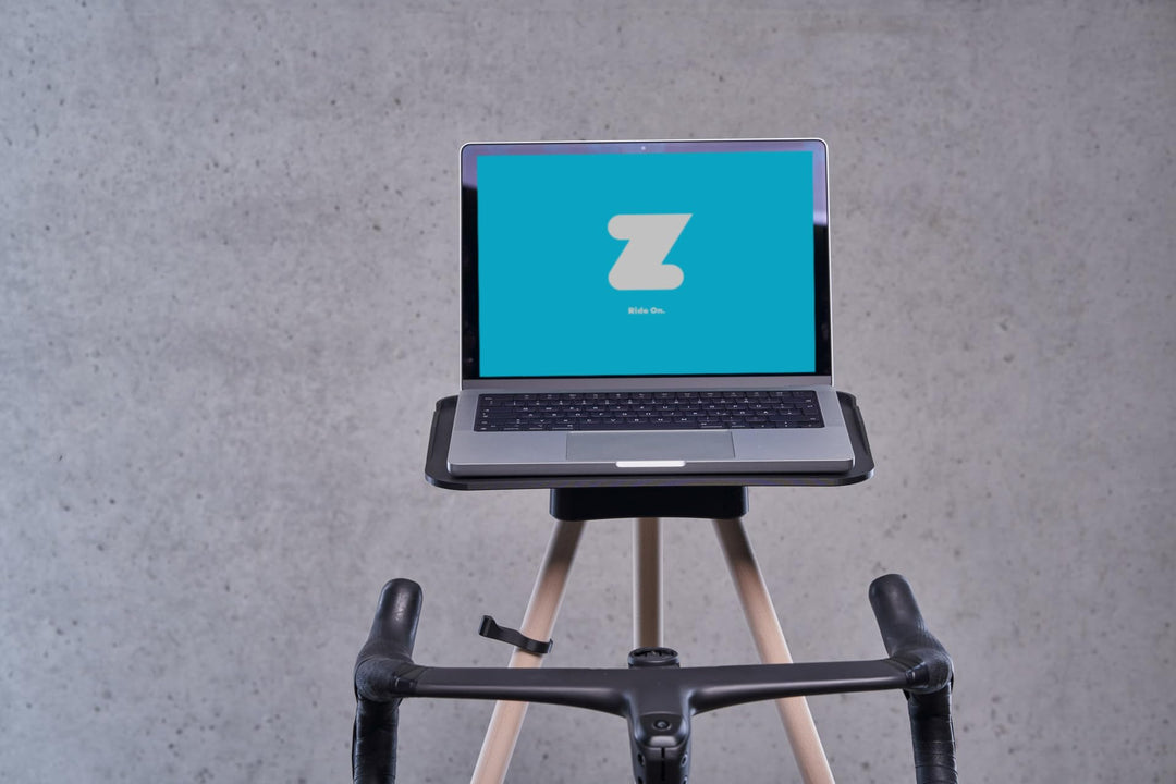 Indoor Bike Trainer Laptophalter inkl. Holzbeine, 3D-Druck Technologie, Perfekt für Zwift, Fahrradfa