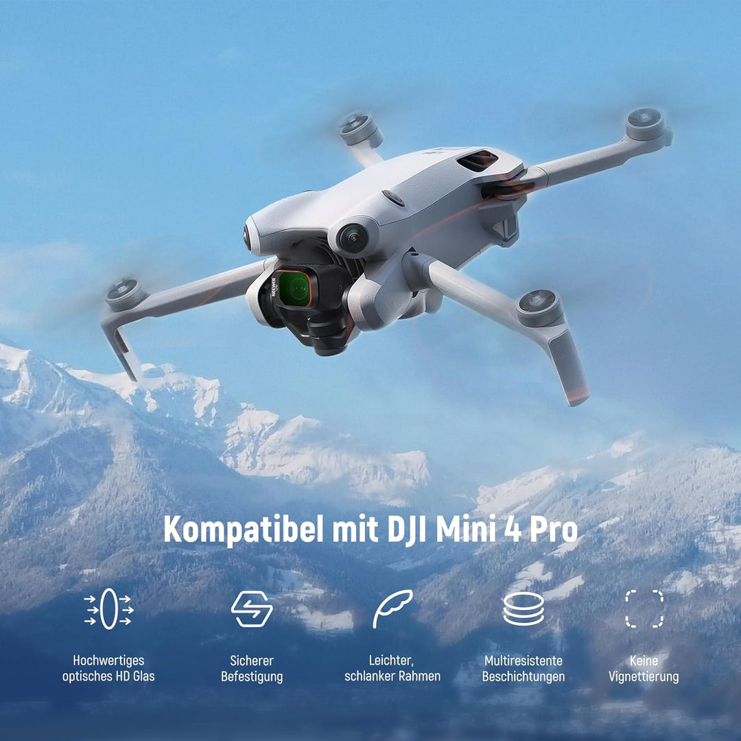 NEEWER ND/PL Filter Set Kompatibel mit DJI Mini 4 Pro, 6Stk UV CPL ND8/PL ND16/PL ND32/PL ND64/PL Po