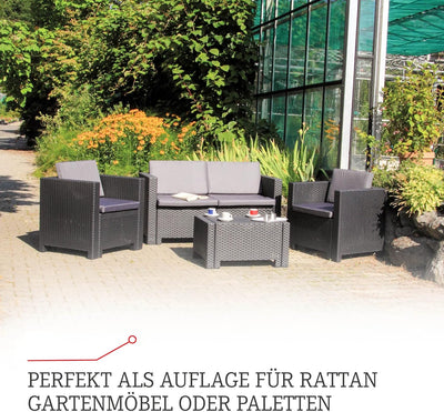 Beo Sitzkissen 70x70 cm wasserabweisend für Lounge Gartenmöbel | Made in EU Lounge-Kissen Grau | Stu