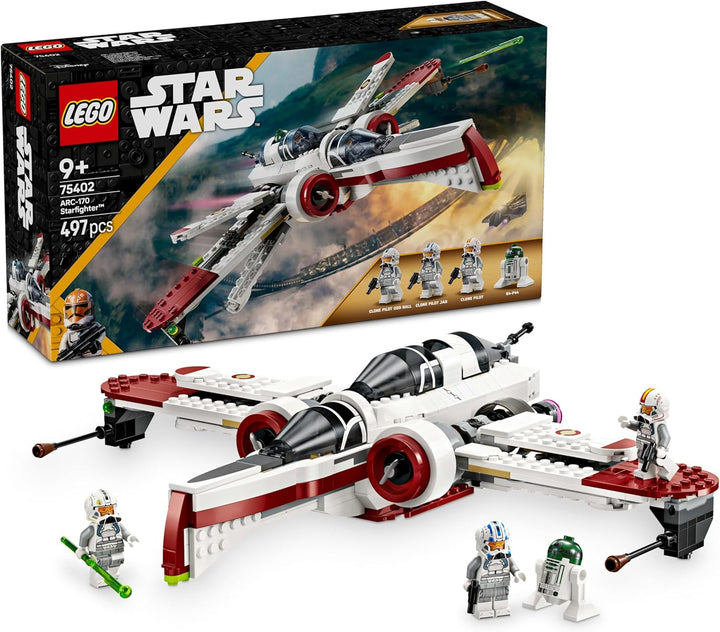 LEGO Star Wars 75402 ARC-170 Starfighter Spielzeug mit 4 Minifiguren inkl. Klon-Piloten und R4-P44 D