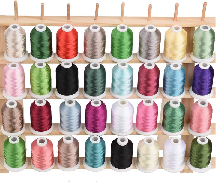Simthread 32 Farben Polyester Maschinen Stickgarn 500M (550Y) Ähnlich wie Madeira Robinson-Anton Far