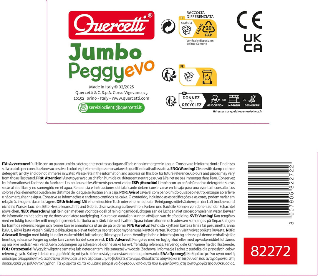 Quercetti Jumbo Peggy EVO Play Bio 41 Stück