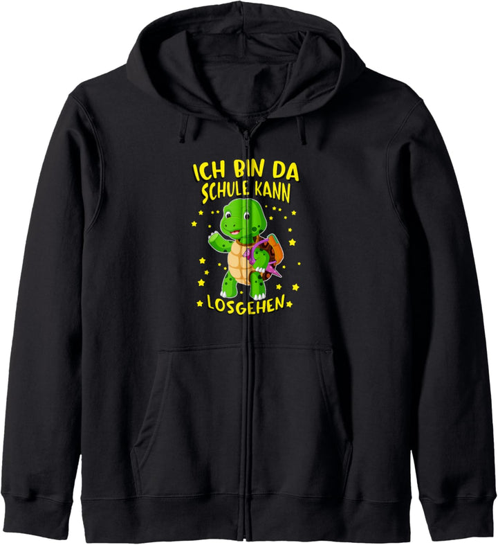 Ich bin da Schule kann losgehen Lustig Ende Schulanfang Kapuzenjacke