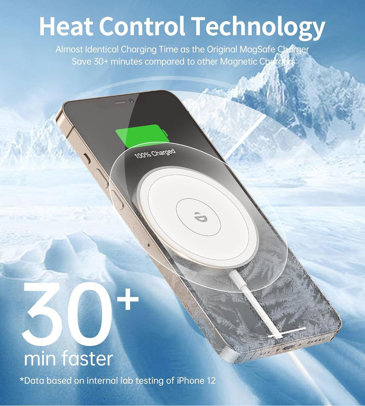 RoRoSkin 2 Pack Mag Safe Ladegerät, 15 W Induktive Ladestation Magnetisch Kabelloses Ladegerät, für