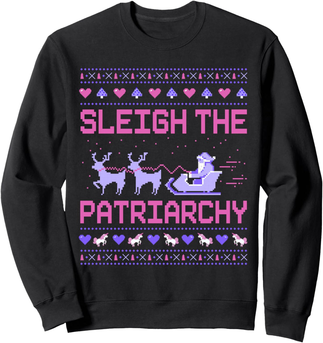 Schlitten The Patriarchy Feminist Feminism Meme Ugly Christmas Sweatshirt
