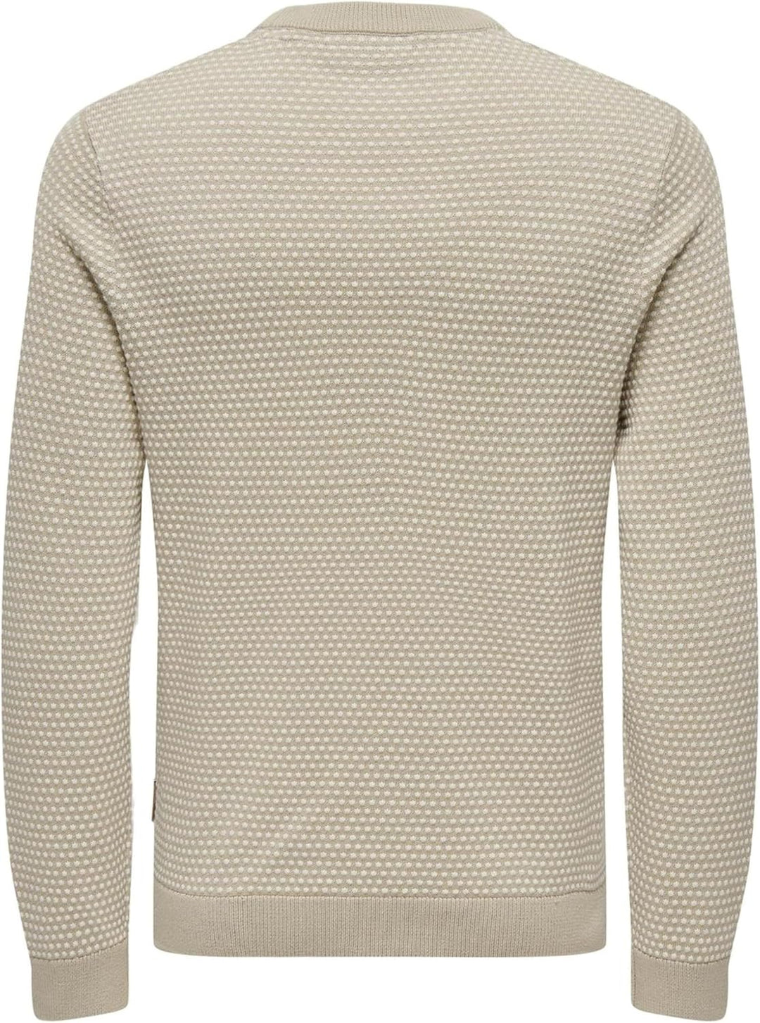 Only & Sons Herren Strickpullover S Silver Lining/Pattern:oatmeal Mel Dots, S Silver Lining/Pattern: