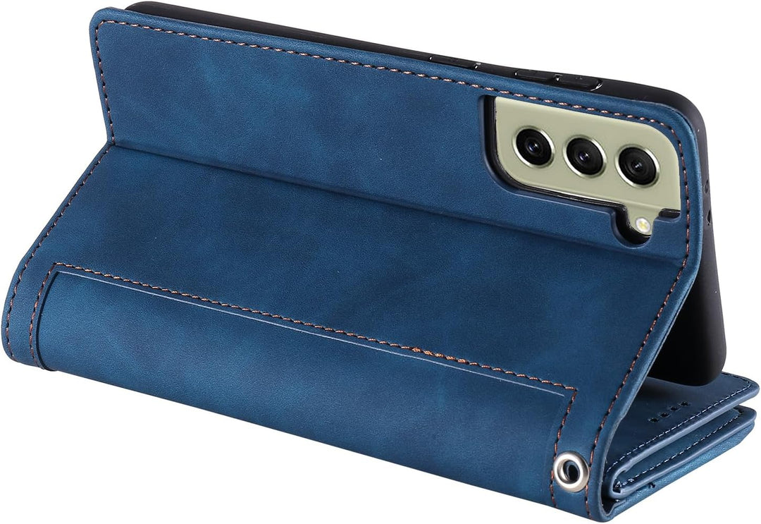 VEEMOS Handyhülle für Samsung Galaxy S21 FE hülle Klappbar Handytasche Schutzhülle Klapphülle mit St