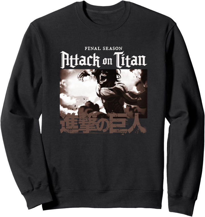 Attack on Titan Season 4 Englisch und Kanji Logo Sweatshirt