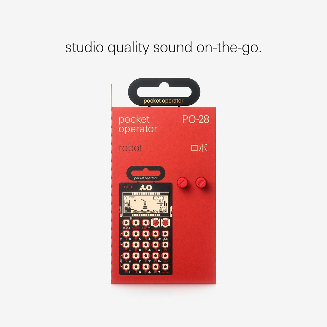 Teenage Engineering PO-28 robot Synthesizer und Sequencer (Pocket Operator mit 8-bit Sounds, LCD Dis