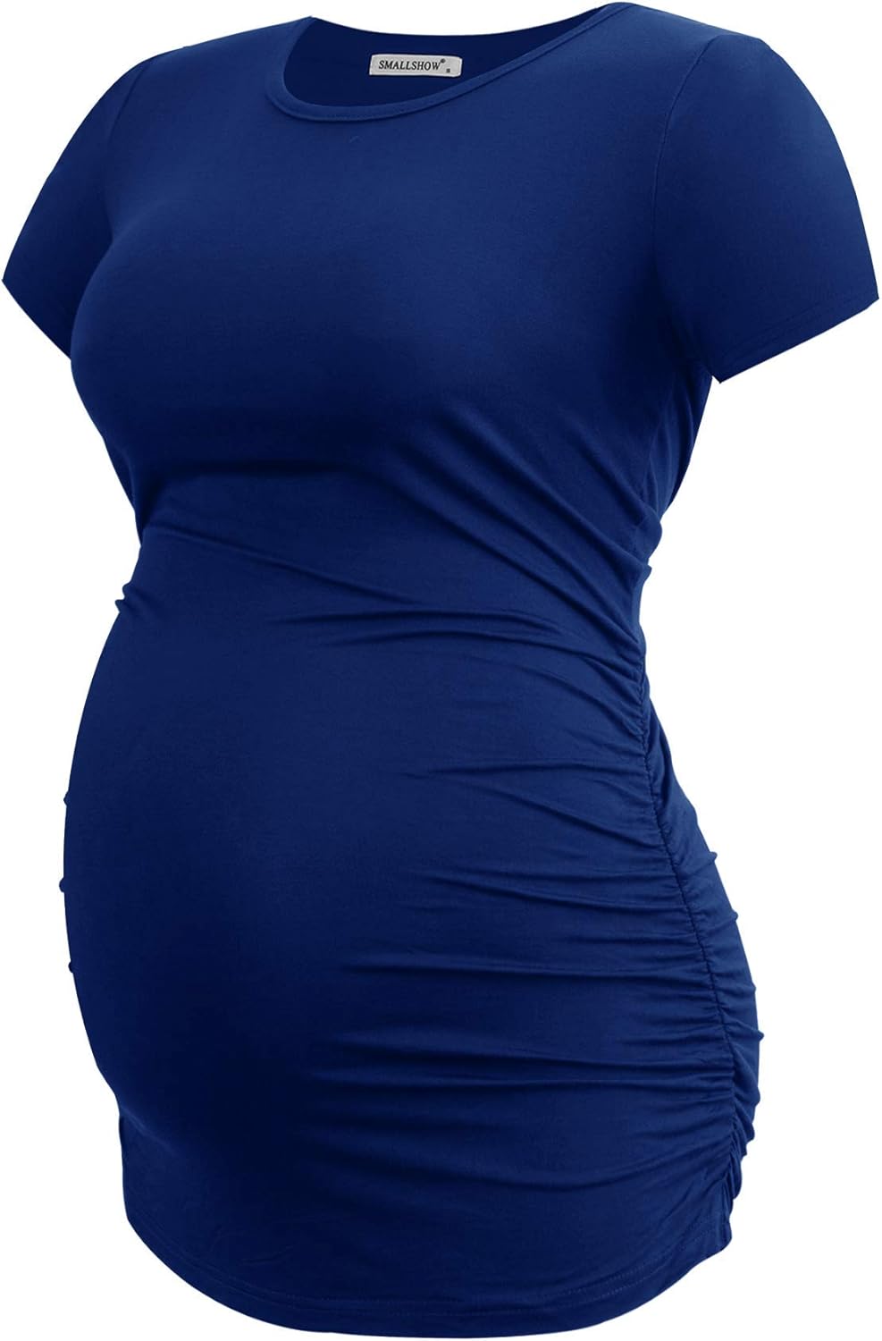 Smallshow Damen Umstandsmode Tops Seitlich Geraffte Schwangerschafts Umstandstop 3er Pack M Marine/W