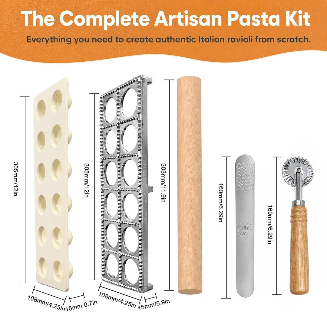 Ravioli Maker Set, Ravioli Former aus Aluminium
