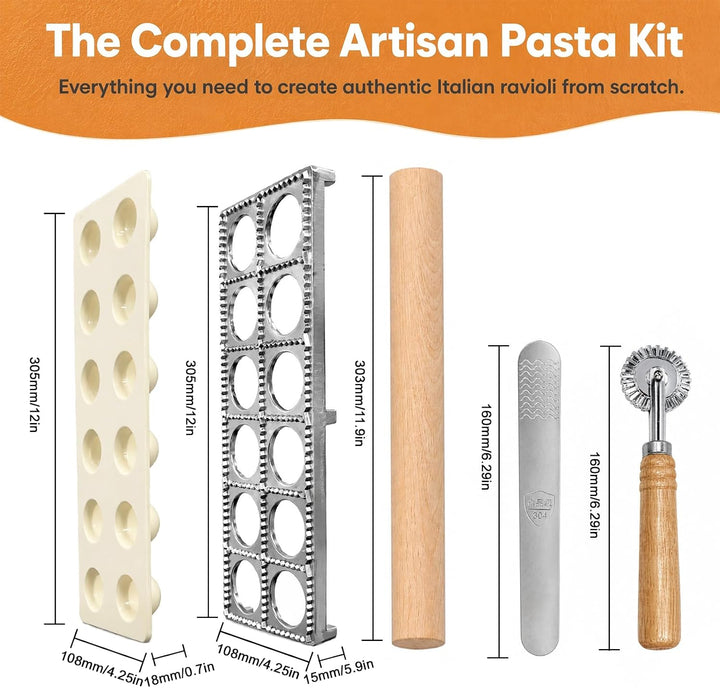 Ravioli Maker Set, Ravioli Former aus Aluminium