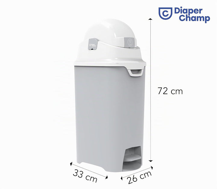 DIAPER CHAMP ONE Medium Handsfree mit Pedal - Windeleimer - geruchsdicht - berührungslose Bedienung