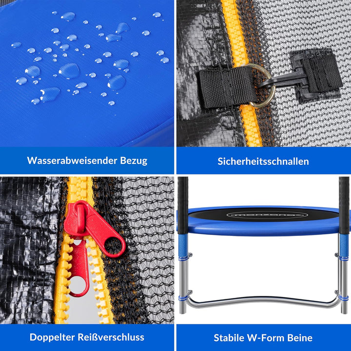 Monzana Trampolin Ø 244/305/366/426 cm Komplettset inkl. Sicherheitsnetz, Leiter, Randabdeckung & Zu
