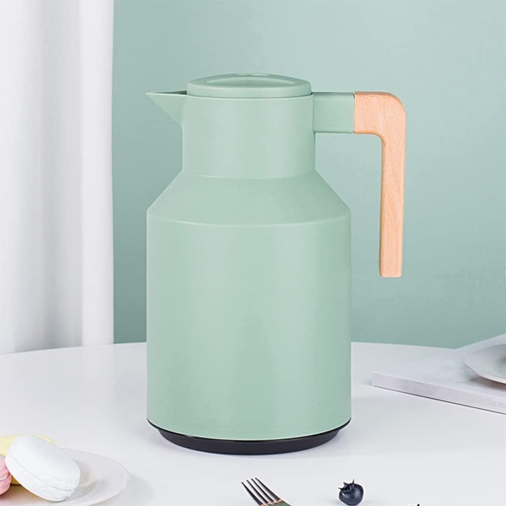 Cabilock Glaseinsatz Mit Holzgriff Thermoskanne Isolierkanne mit Holzgriff Kaffeekanne Wasserkrug Wa