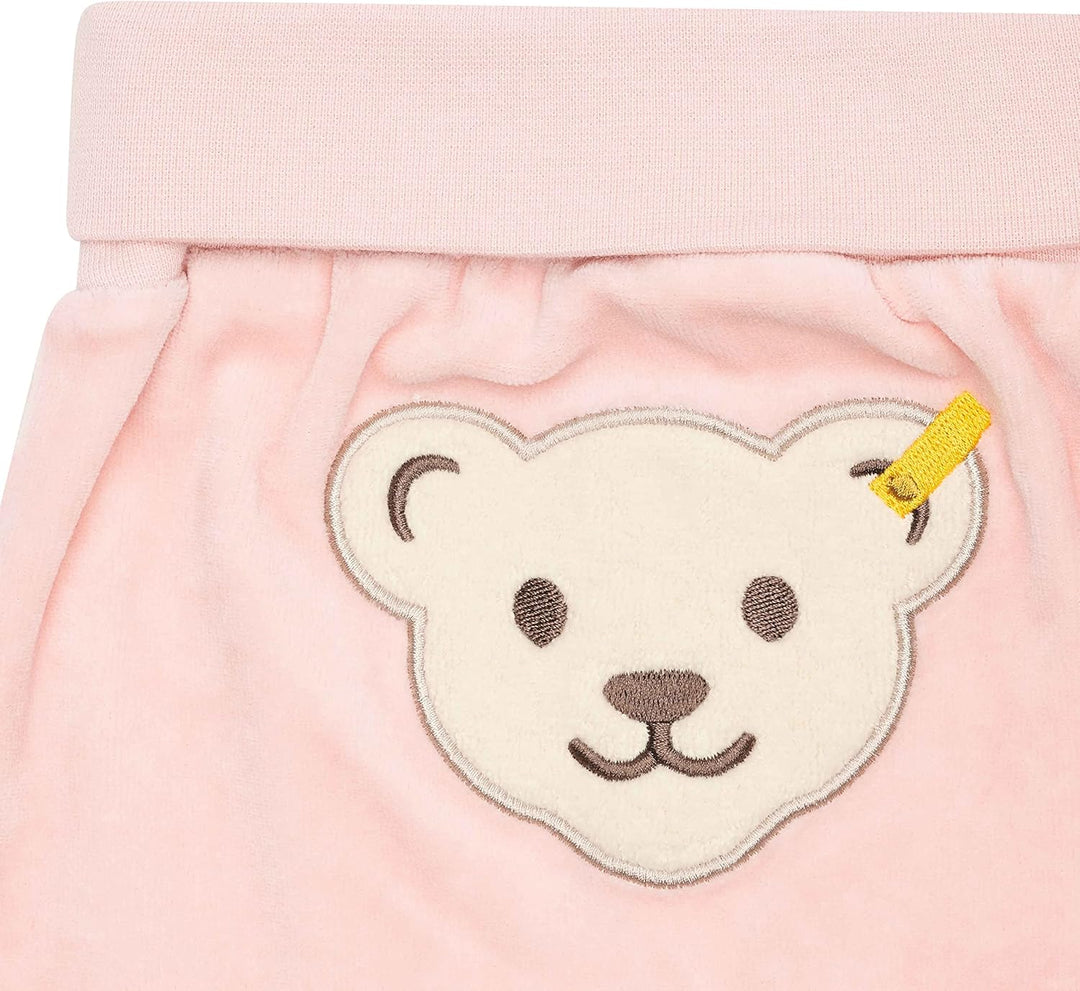 Steiff Unisex Baby Lässige Hose Basic Jogginghose mit Beinbündchen 50 Silver Pink, 50 Silver Pink