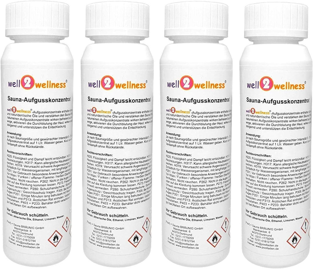 well2wellness® Saunaaufguss Set 4 x 125 ml &