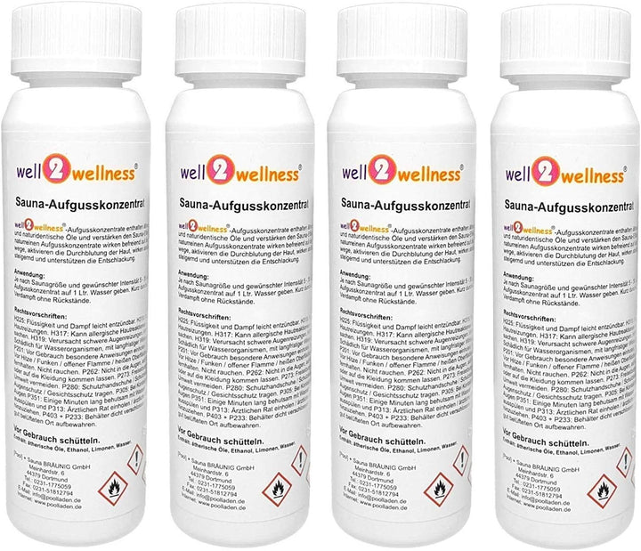 well2wellness® Saunaaufguss Set 4 x 125 ml &