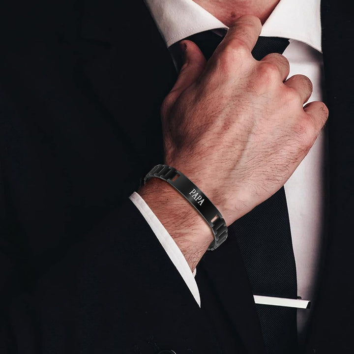 CheersLife Knotenarmband Geschenk Für Männer Braun Geflochtenes Leder Edelstahl Unendlichkeit Armbän