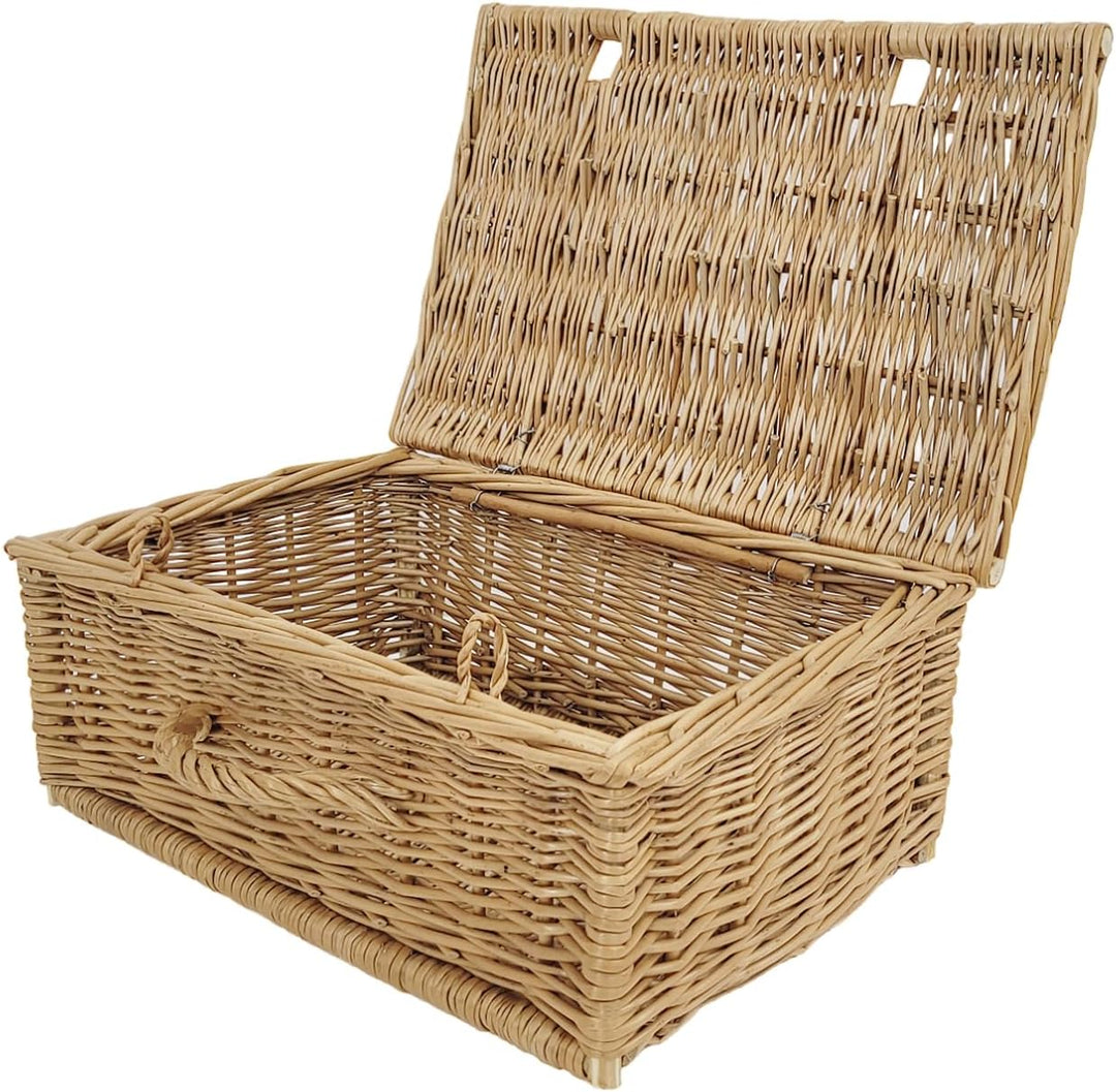 weeco Retro-Stil Korbkoffer Set 2 Stück. Weidenkorb 50cm und 40cm, Aufbewahrungskorb Geflochten. Org
